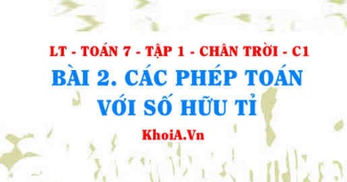 Các phép tính với số hữu tỉ, tính chất của phép cộng và phép nhân số hữu tỉ? Toán 7 bài 2 Chân trời Tập 1 c1